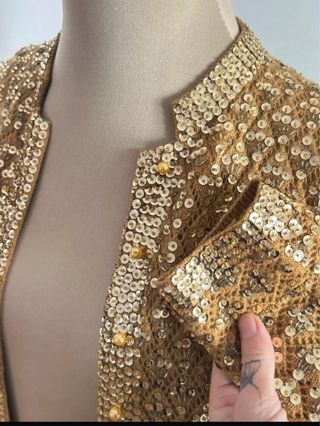Chaqueta vintage lentejuelas doradas
