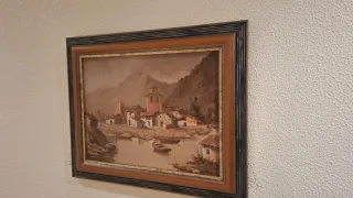 Cuadro decorativo paisaje pueblo