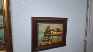 Cuadro decorativo paisaje pueblo