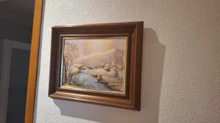 Cuadro decorativo paisaje pueblo