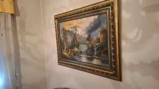 Cuadro decorativo paisaje pueblo