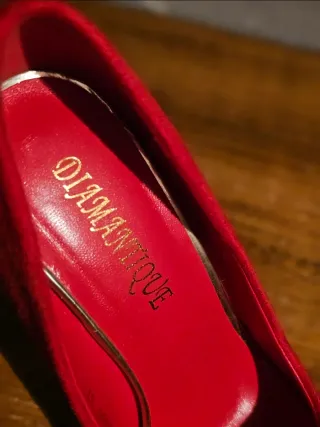 Le Silla Scarpe Rosse Suede Tacco 12 Oro