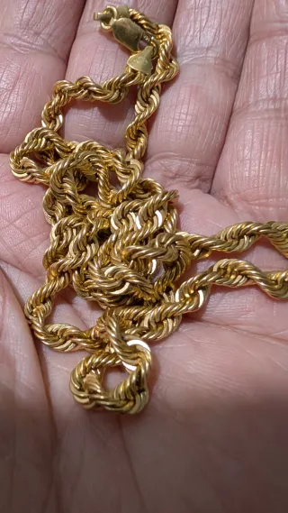 Cordón de oro 18 kilates 60 largo 5milt grosor