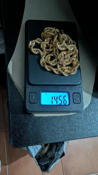 Cordón de oro 18 kilates 60 largo 5milt grosor