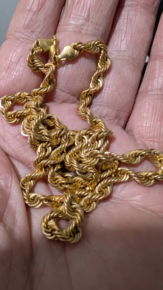 Cordón de oro 18 kilates 60 largo 5milt grosor