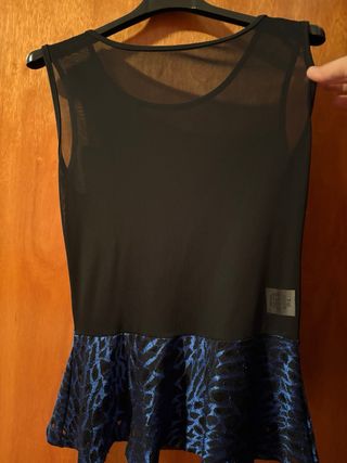Top fiesta talla única azul y negro