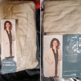 Cárdigan Beige Largo Mujer