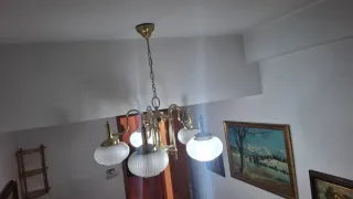 Lámpara de techo metal y cristal