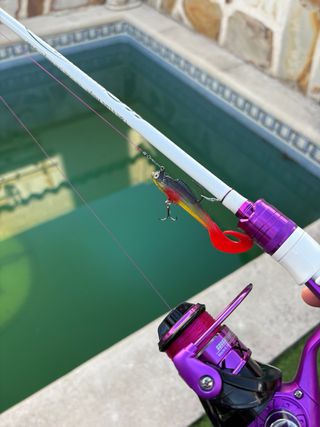 Caña y carrete de pesca spinning