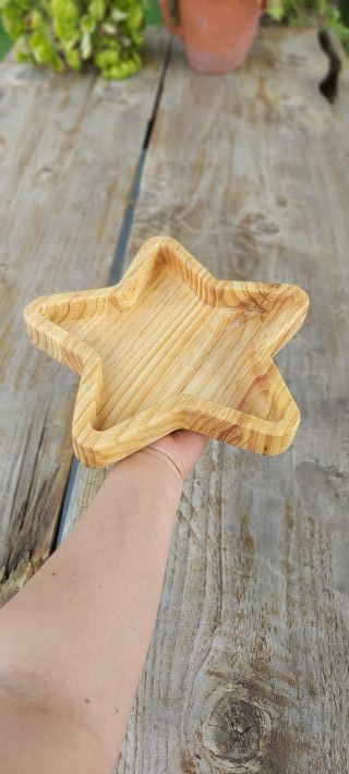 Bandeja de madera con forma de estrella