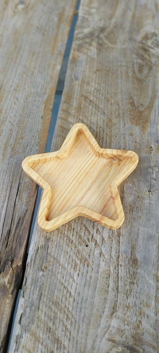 Bandeja de madera con forma de estrella