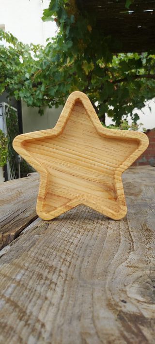 Bandeja de madera con forma de estrella