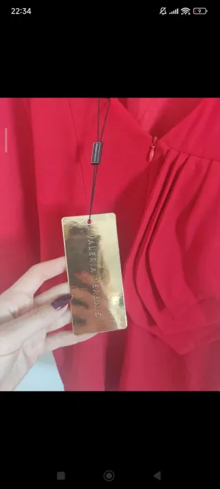 Vestido asimétrico rojo fiesta