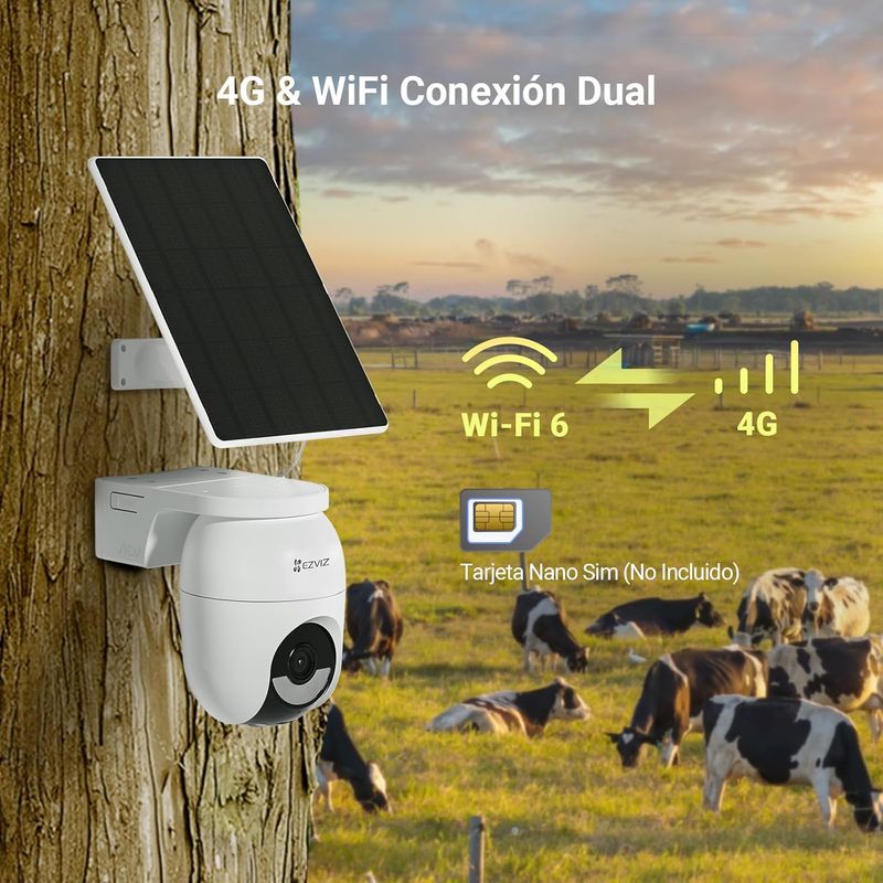 Cámara De Vigilancia Exterior EZVIZ CB8 Lite 4G – 4MP, 360° PTZ Con Panel Solar 5W, Batería 5200mAh, Detección De Persona/Vehículo, Visión Nocturna, Sin SIM (Kit) Cámara Vigilancia Ezviz Cb8 Lite 4g Cámara De Vigilancia Exterior EZVIZ CB8 Lite 4G – 4MP, 360° PTZ Con Panel Solar 5W, Batería 5200mAh, Detección De Persona/Vehículo, Visión Nocturna, Sin SIM (Kit) Cámara Vigilancia Ezviz Cb8 Lite 4g