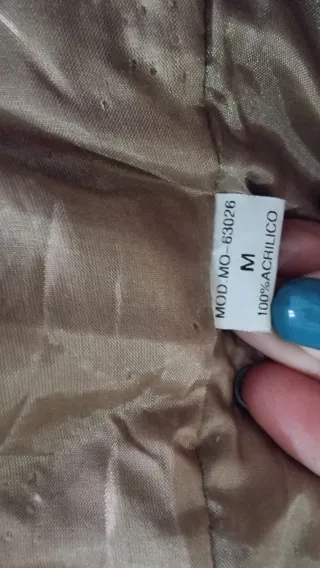 Chaleco pelo sintético beige y marrón Talla M