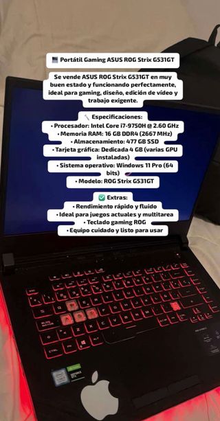 Portátil Gaming ASUS ROG Strix G531GT