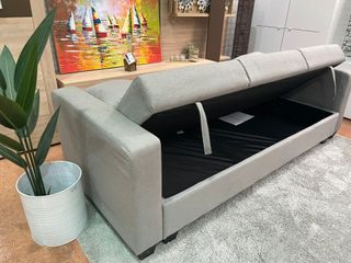 Sofá Cama con Arcón Gris