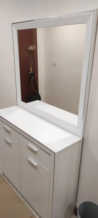 Aparador con Espejo Blanco