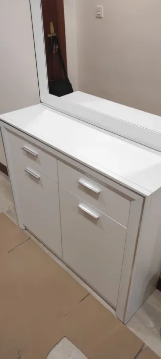 Aparador con Espejo Blanco