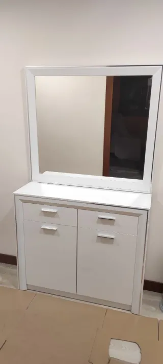 Aparador con Espejo Blanco