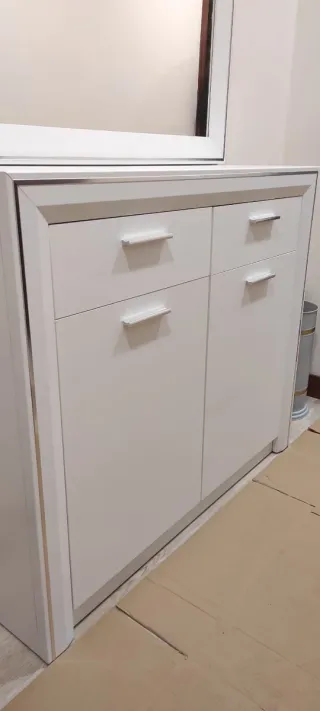 Aparador con Espejo Blanco