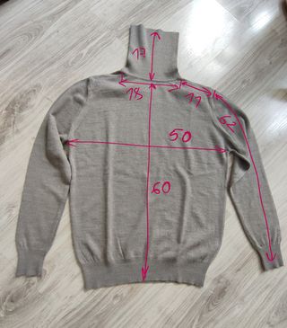 Jersey Lana Mujer Cuello Alto Talla l Beige