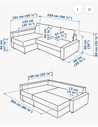 Sofá cama Ikea negro piel bomstad