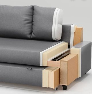 Sofá cama Ikea negro piel bomstad