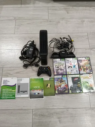 Xbox 360 Negra + Mando + 6 Juegos