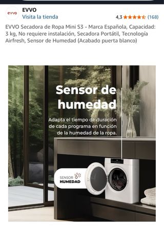 EVVO Secadora de Ropa Mini S3