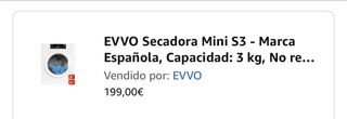 EVVO Secadora de Ropa Mini S3