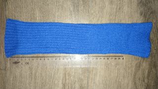 Calentadores de punto azul oscuro