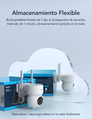 NUEVA GNCC Cámara Vigilancia WiFi Exterior Solar