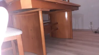 Mesa extensible y 6 sillas comedor madera