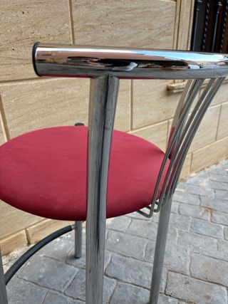 Sgabello alto Calligaris rosso e argento