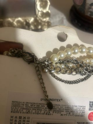 Collana Zara perle e catene argento