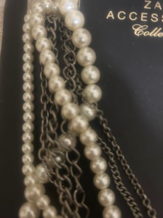 Collana Zara perle e catene argento