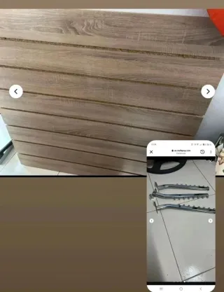 2 Panel de Lamas color madera + Hierros