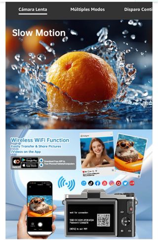 Cámara Digital 4K Ultra HD con WiFi