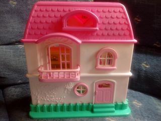 Casa de muñecas plegable rosa
