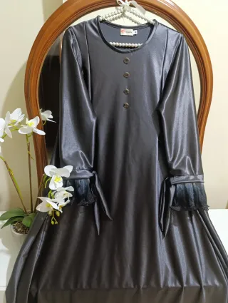 Vestido largo gris