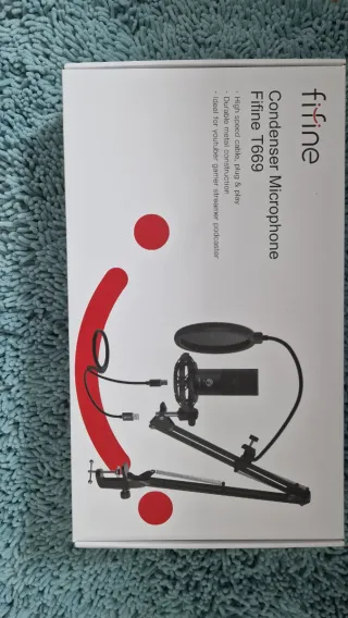 FIFINE Micrófono USB Condensador Negro