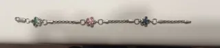 Pulsera Plata Auténtica Flores Esmaltadas