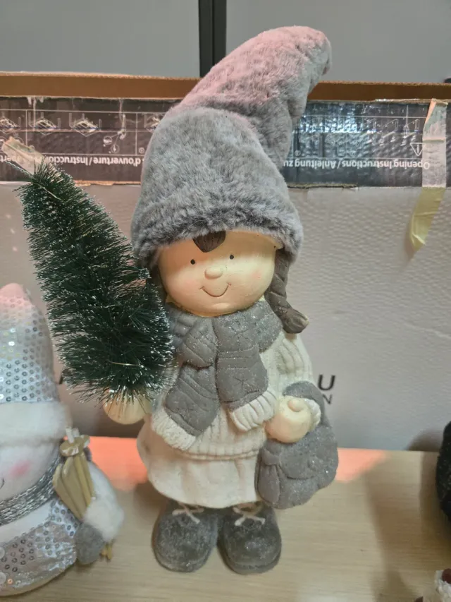 Figuras Navideñas Muñeco Nieve y Papá Noel