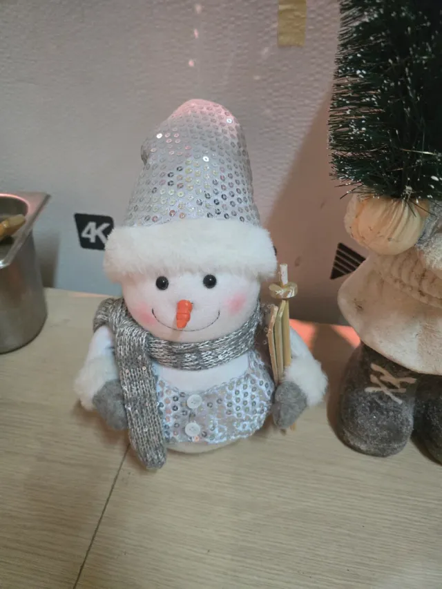 Figuras Navideñas Muñeco Nieve y Papá Noel