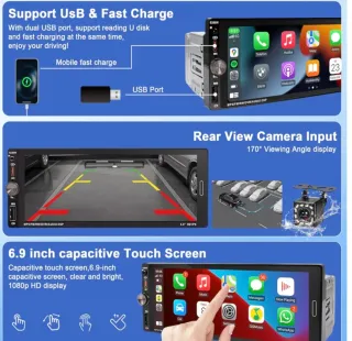 Estéreo de coche 6.9 HD IPS
