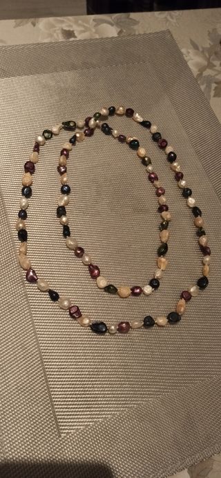 Collar perlas y piedras