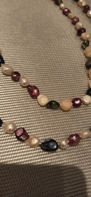 Collar perlas y piedras