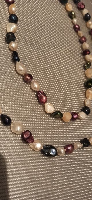 Collar perlas y piedras