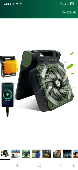 Ventilador Portátil con Luz LED